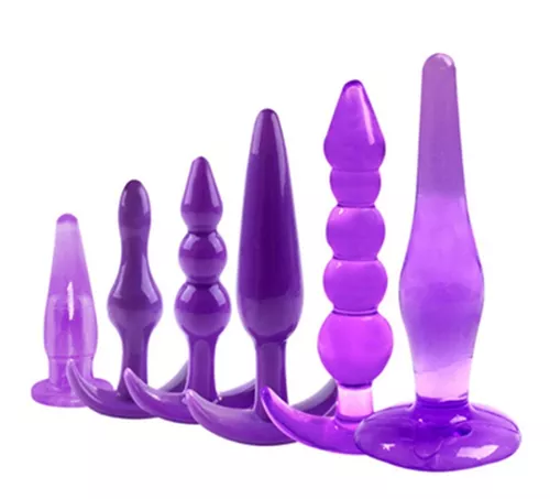 Imagen del producto Kit de 6 Plug Anales Estimuladores de Silicona para Placer y Dilatación en color Morado