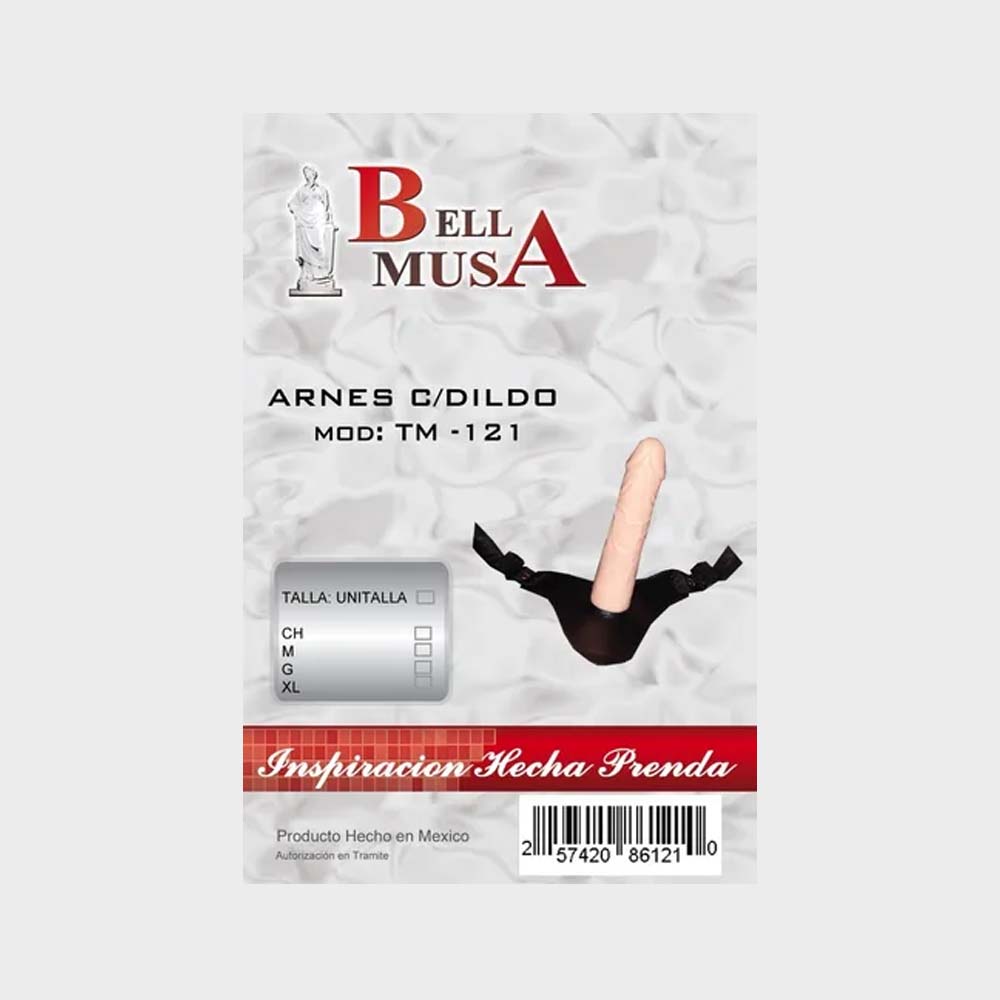 Arnés con Dildo Bell Musa 20cm Ajustable Realístico Silicón - Sado en LAME Sex Shop