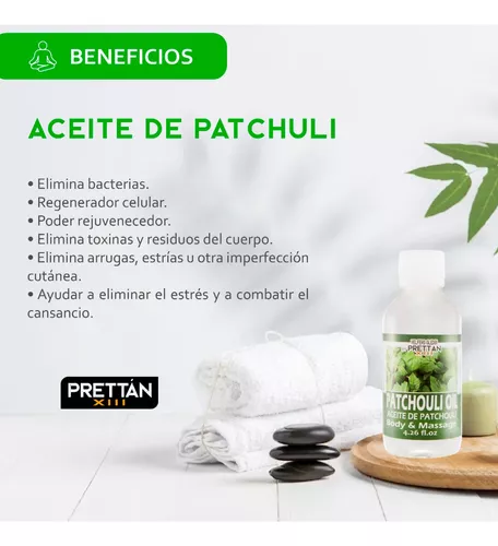 Imagen del producto Aceite de Masaje Corporal Prettán Patchouli – 126 mL en color Patchouli