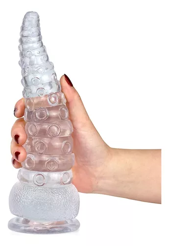 Imagen del producto Consolador Realista de Tentáculo de Pulpo con Ventosa Fuerte - 19 x 5.2 cm en color Transparente