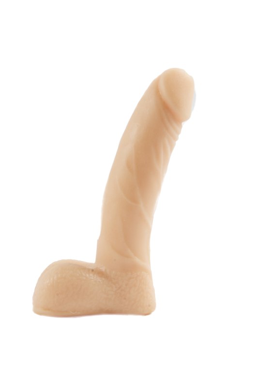 Imagen del producto Dildo Iniciador Macizo Mini con Testículos Pequeños de 10.5 x 3 cm en color Carne
