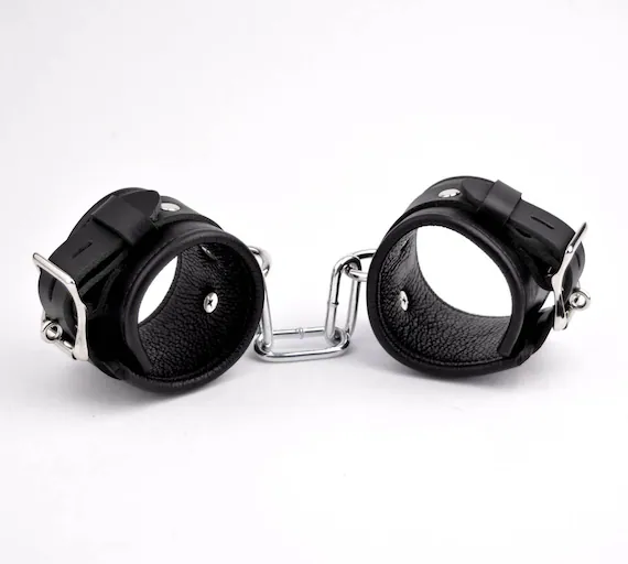 Esposas Bondage Cuero y Acero Inoxidable Ajustables Resistente - Sado en LAME Sex Shop