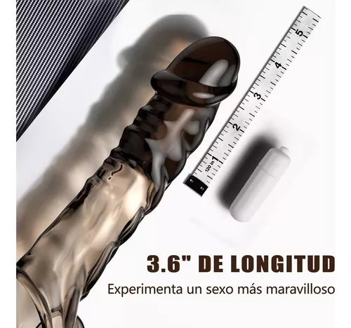 Imagen del producto Extensión y Funda Para Pene Con Vibrador en color Negro