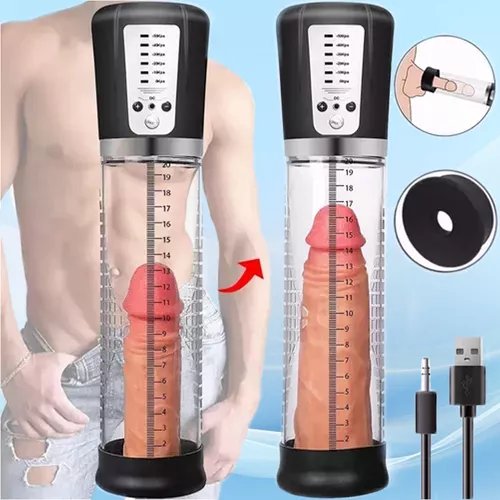 Imagen del producto Bomba de Pene Recargable con Juguete Sexual de Silicona de Doble Canal en color Recargable