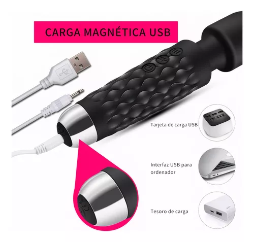 Imagen del producto Vibrador Recargable de 20 Modos para Estimulación del Punto G y Clítoris en color Negro